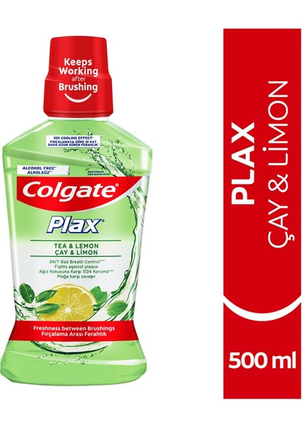 Plax Çay ve Limon Ağız Bakım Suyu 500 ml