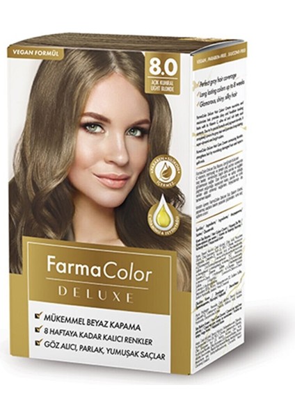 Farmacolor Deluxe Saç Boyası Açık Kumral 8.0