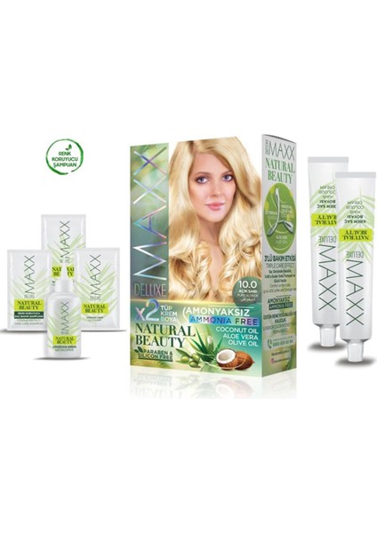 2 Paket Natural Beauty Amonyaksız Saç Boyası 10.0 Açık Sarı