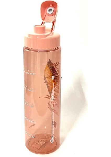 Turuncu Gıpta Unıty Tritan Boyalı Desenli Matara 600ML