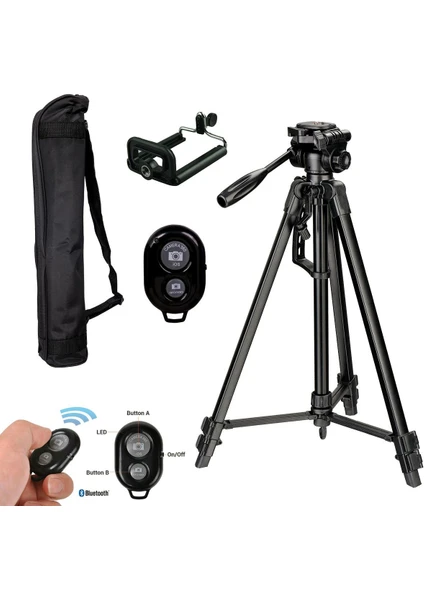 Cazip Shop iPhone 13 Pro Max Için 170CM Bluetooth Kumandalı Tripod