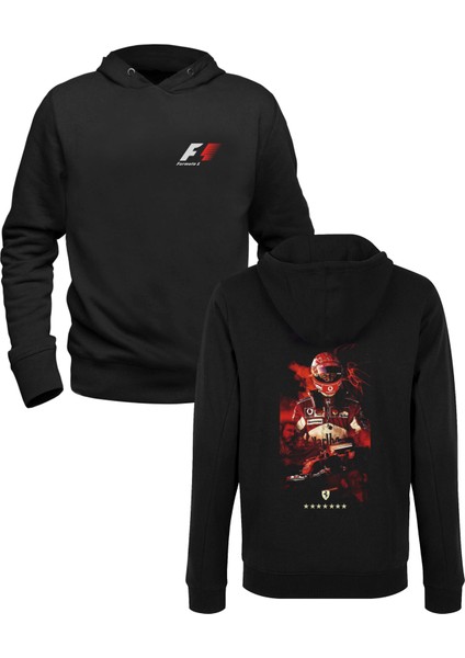 Formula Dijital Baskılı Siyah Ön Arka Baskılı Çocuk Sweatshirt