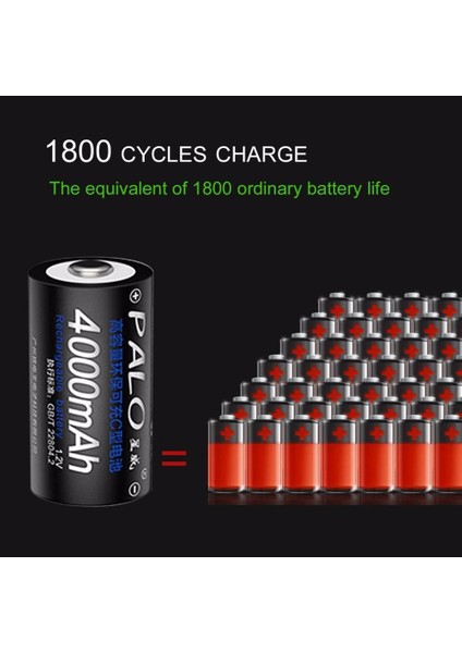 C Boyutu Şarj Edilebilir 1.2V Pil 4000MAH El Feneri ve Özel Cihazlar Için