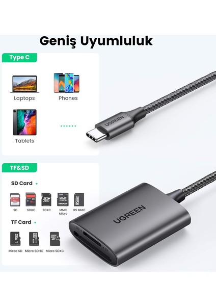 Type-C To Sd ve Micro Sd Kart Okuyucu Adaptör indirimleri