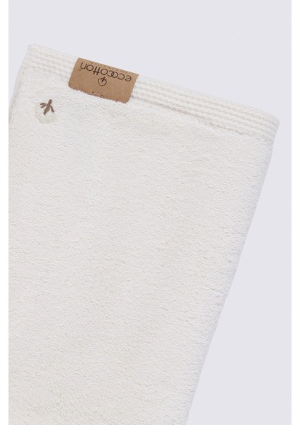 Pure Cotton 3'lü Havlu Seti Organik Pamuk Kelebek Bordürlü Nakışlı Krem indirimleri