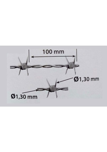 Imc Dikenli Galvanız Tel 250 Metre Uzunluk 1,30 mm x 130 mm