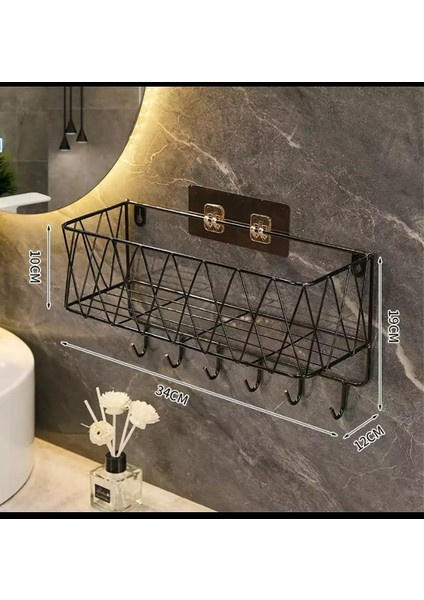 Banyo Rafı Metal Gold Renk Paslanmaz Dekoratif Çok Amaçlı Raf