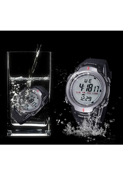 61576 Life Su Geçirmez Erkekler İçin LED Spor Saat Siyah (Yurt Dışından)