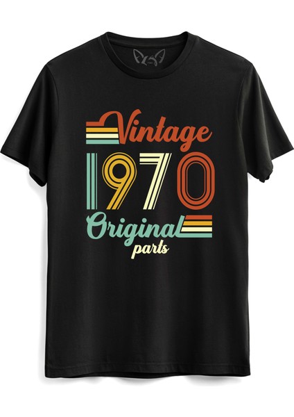 Vintage 1970 Original Parts Siyah Tshirt
