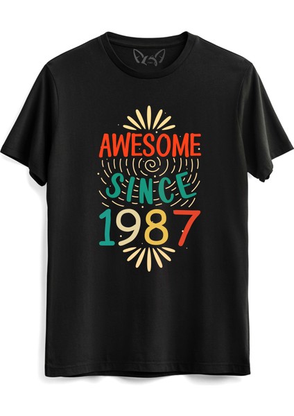 Vintage 1987 Awesome Siyah Tshirt