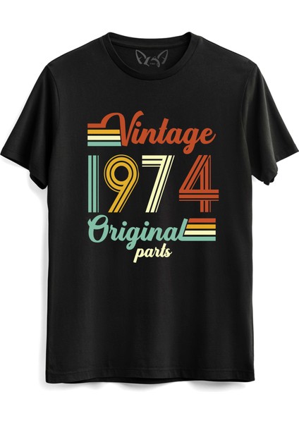 Vintage 1974 Original Parts Siyah Tshirt