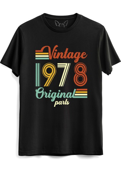Vintage 1978 Original Parts Siyah Tshirt