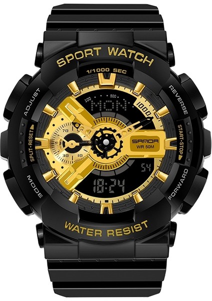 SANDA3110 Takvim Çok Fonksiyonlu Erkek Kuvars Saat Altın (Yurt Dışından)