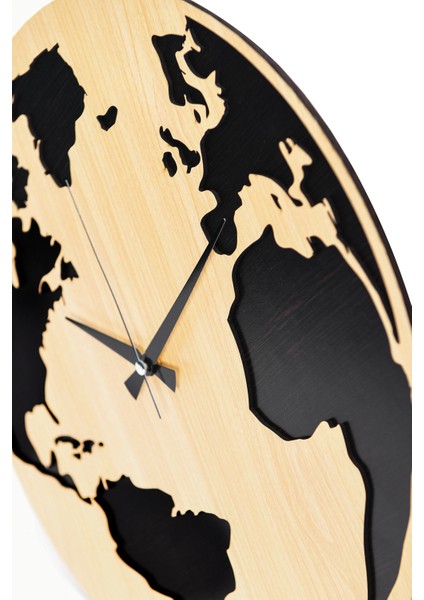 Muyika Geogra Mdf 6Mm Dünya Haritalı Duvar Saati 41X41Cm Ads-41
