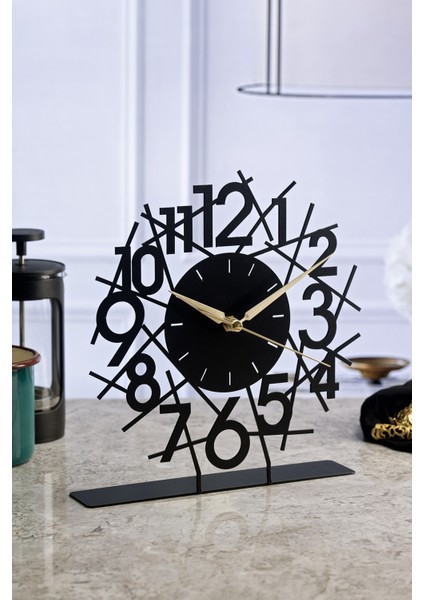 Lineal Metal Masa Üstü Saati 25X23Cm Mms-M