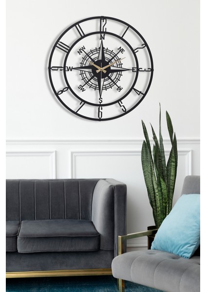 Muyika Bunnela Pusula Metal Siyah Sessiz Mekanizma Duvar Saati 50X50Cm Mds-50 fiyatları