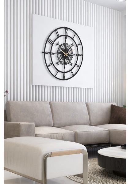 Muyika Bunnela Pusula Metal Siyah Sessiz Mekanizma Duvar Saati 50X50Cm Mds-50 modelleri