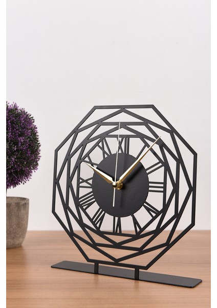 Muyika Repido Siyah Metal Masa Üstü Saati 25X23Cm Mms-M