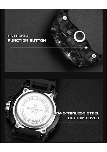 6025 Çift Zamanlı Dijital Ekran Suya Dayanıklı Kuvars Saat Yeşil (Yurt Dışından) fiyatları