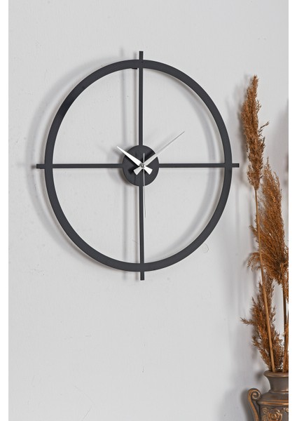 Nuvola Metal Siyah Duvar Saati 50X50Cm Mds-50