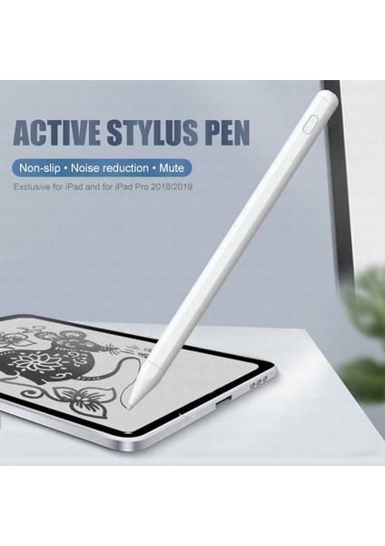 iPad 2018-2022 İçin Yanlış Dokunma Önleyici Stylus Kalem Beyaz (Yurt Dışından)