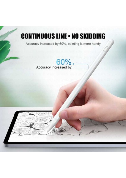 iPad 2018-2022 İçin Yanlış Dokunma Önleyici Stylus Kalem Beyaz (Yurt Dışından)