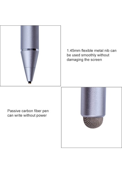 N1 1.45MM Metal Uçlu Kapasitif Stylus Kalem Siyah (Yurt Dışından)