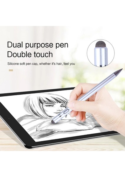 N1 1.45MM Metal Uçlu Kapasitif Stylus Kalem Siyah (Yurt Dışından)