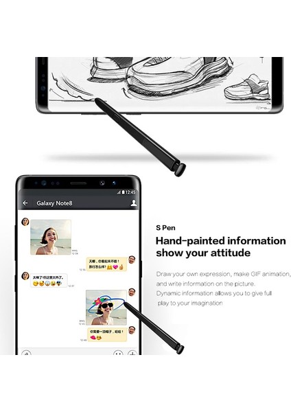 Galaxy Note 8 / N9500 ​​dokunmatik Stylus S Pen İçin Siyah (Yurt Dışından)