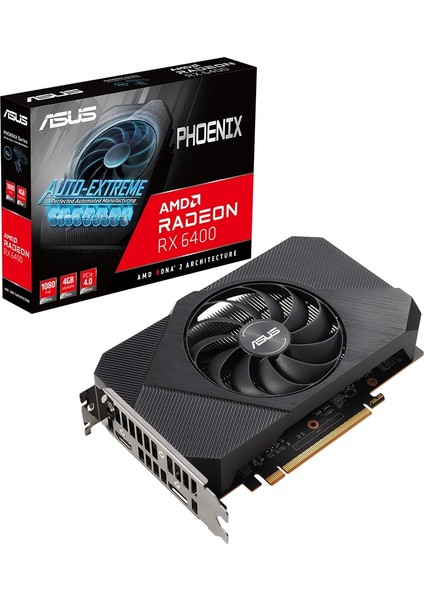 RADEON PHOENIX RX 6400 4GB 64bit GDDR6 2321MHz OC HDMI DP (PH-RX6400-4G) DLSS3 EKRAN KARTI