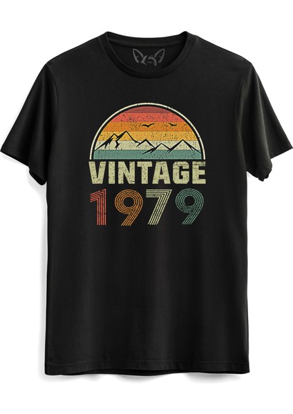 Vintage 1979 Eskitme Siyah Tshirt