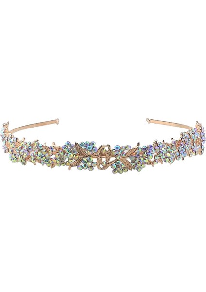 Çiçek Düğün Gelin Parti Saç Bandı Kafa Taç Tiara Parti Giydirme Gül Altın (Yurt Dışından)