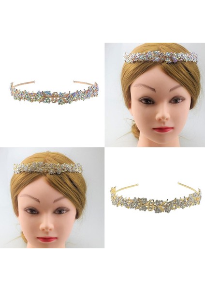 Çiçek Düğün Gelin Parti Saç Bandı Kafa Taç Tiara Parti Giydirme Gül Altın (Yurt Dışından) modelleri