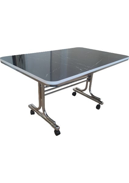 70X110 Metal Ayaklı Masa Tekerlekli Orta Sehpa