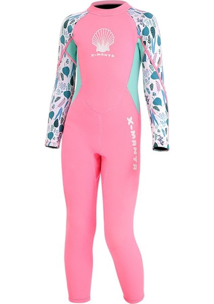 Kızlar Wetsuit Sörf Bir Parçalı Mayo Uv Koruma Uzun Kollu Pembe Xl (Yurt Dışından)