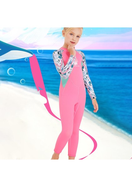 Kızlar Wetsuit Sörf Tek Parça Mayo Uv Koruma Uzun Kollu Takım Pembe Xxl (Yurt Dışından)