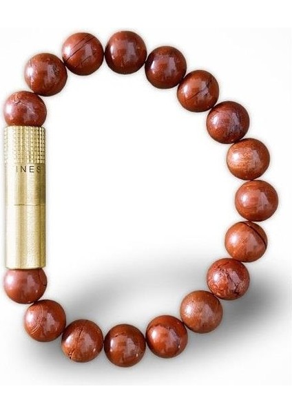 Punch Bileklik Brass Kırmızı Jasper - S