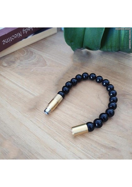 Punch Bileklik Brass Oniks - M