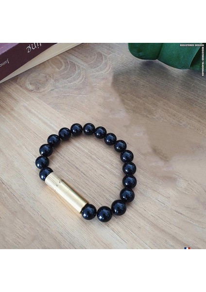 Punch Bileklik Brass Oniks - M