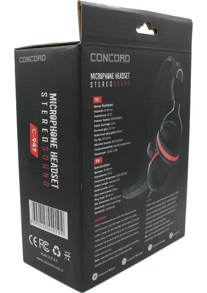 Mikrofonlu Oyuncu Gaming Stereo Kulaklık Concord C-947