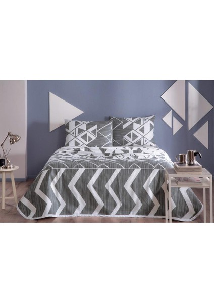 Rain %100 Pamuk Tek Kişilik Pike Takımı Gri