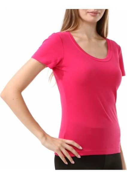 Kadın Basic T-Shirt Elvo Fuşya