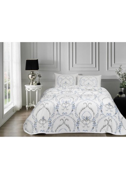 Altessa %100 Pamuk Çift Kişilik Pike Takımı Mavi