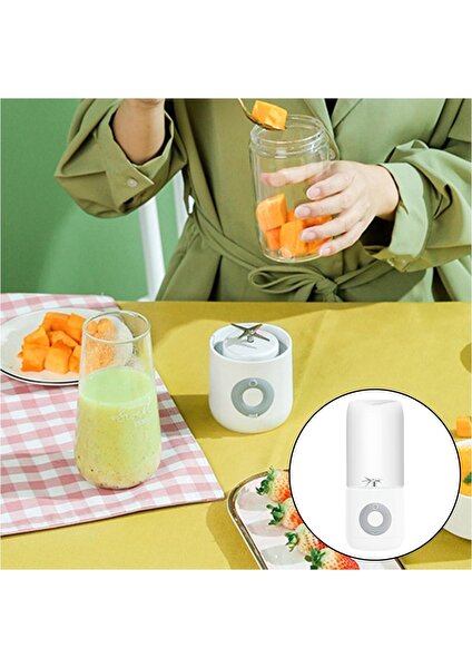 500 ml Mini Elektrikli Blender Sıkacağı Kupası USB Şarj Edilebilir Gıda Işlemci Meyve Suyu Makinesi Mikser Kupası Smoothie Maker Protein R Şişe El Blender - Beyaz (Yurt Dışından)