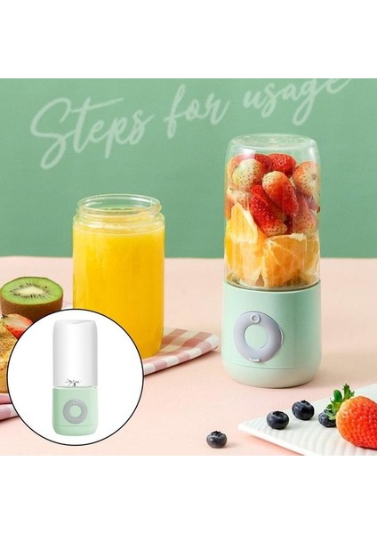 500 ml Mini Elektrikli Blender Sıkacağı Kupası USB Şarj Edilebilir Gıda Işlemci Meyve Suyu Makinesi Mikser Kupası Smoothie Maker Protein R Şişe El Blender - Yeşil (Yurt Dışından)