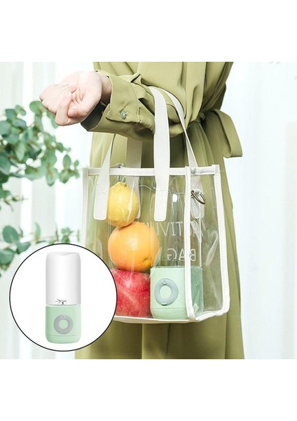 500 ml Mini Elektrikli Blender Sıkacağı Kupası USB Şarj Edilebilir Gıda Işlemci Meyve Suyu Makinesi Mikser Kupası Smoothie Maker Protein R Şişe El Blender - Yeşil (Yurt Dışından)