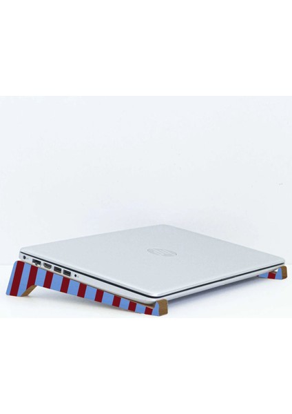 Gift Taşınabilir Ahşap Bordo Mavi Notebook Laptop Standı