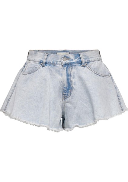 Onlchıara Wave Raw Bayan Kot Shorts Açık Mavi