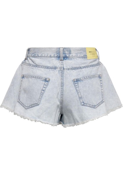 Onlchıara Wave Raw Bayan Kot Shorts Açık Mavi