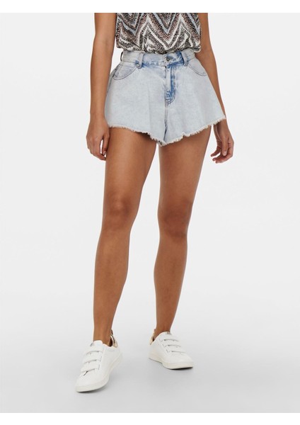 Onlchıara Wave Raw Bayan Kot Shorts Açık Mavi